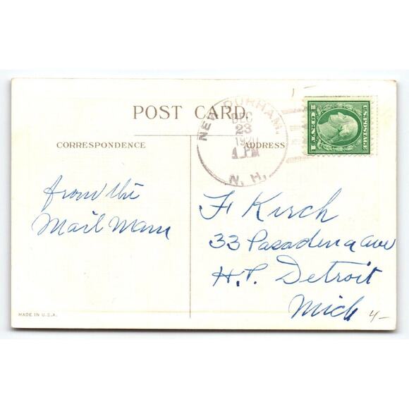 Santa Claus Christmas Postcard Child Hold Lit Candle By Fireplace Series C-299 - Picture 2 of 2